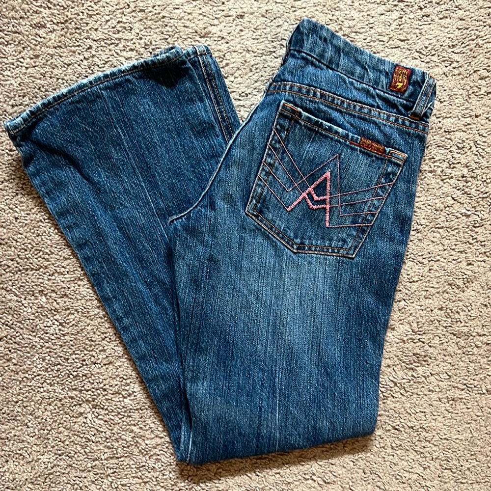 7 for All Mankind Jeans, size 28, pink stitching